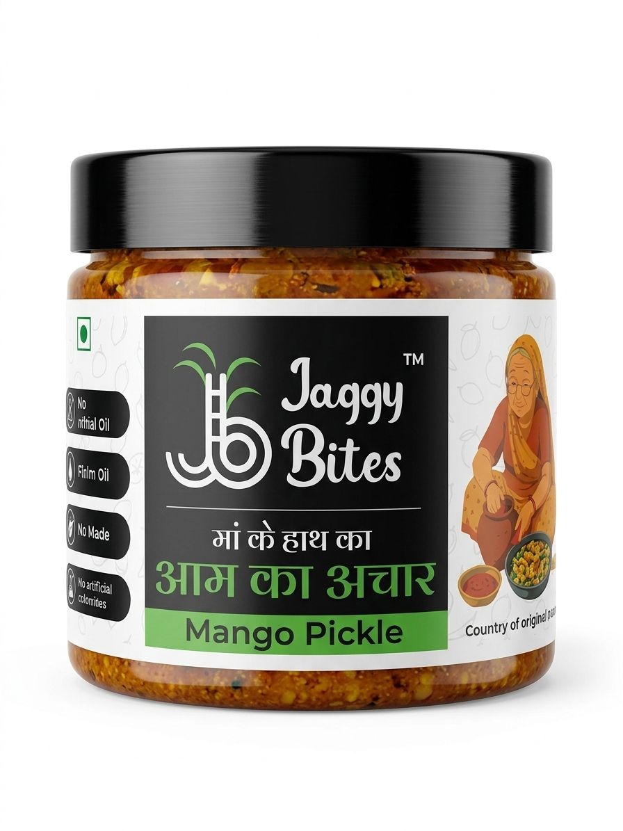 Jaggybites Homemade Mango Pickle – Mustard Oil | No Preservatives | Traditional Taste