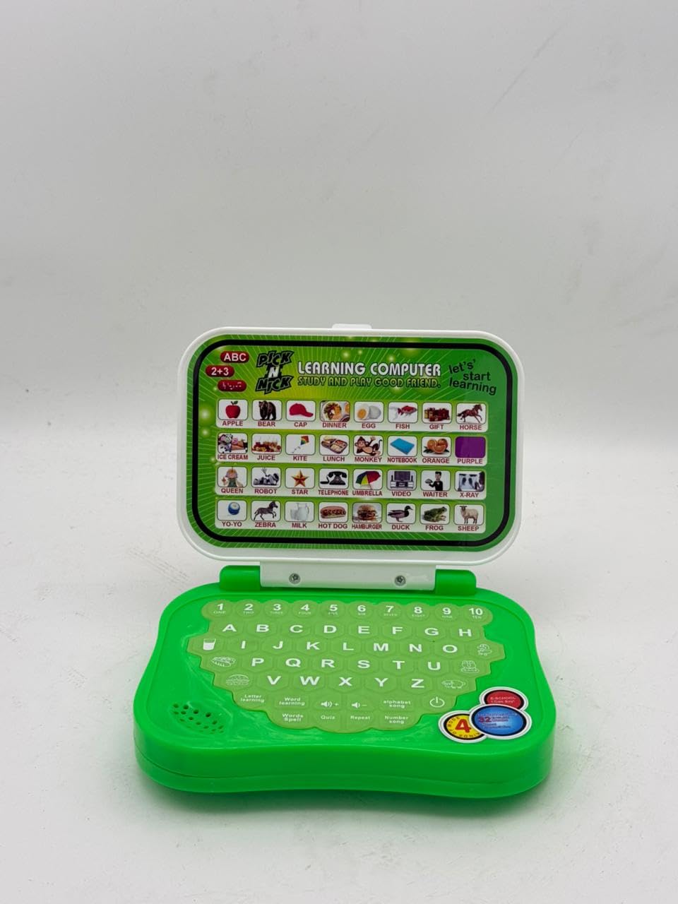 Life Learning Computer for Kids | Educational Toy Laptop with Keyboard, ABC & 123 Learning | Interactive Kids Computer (Green, Age 4+)