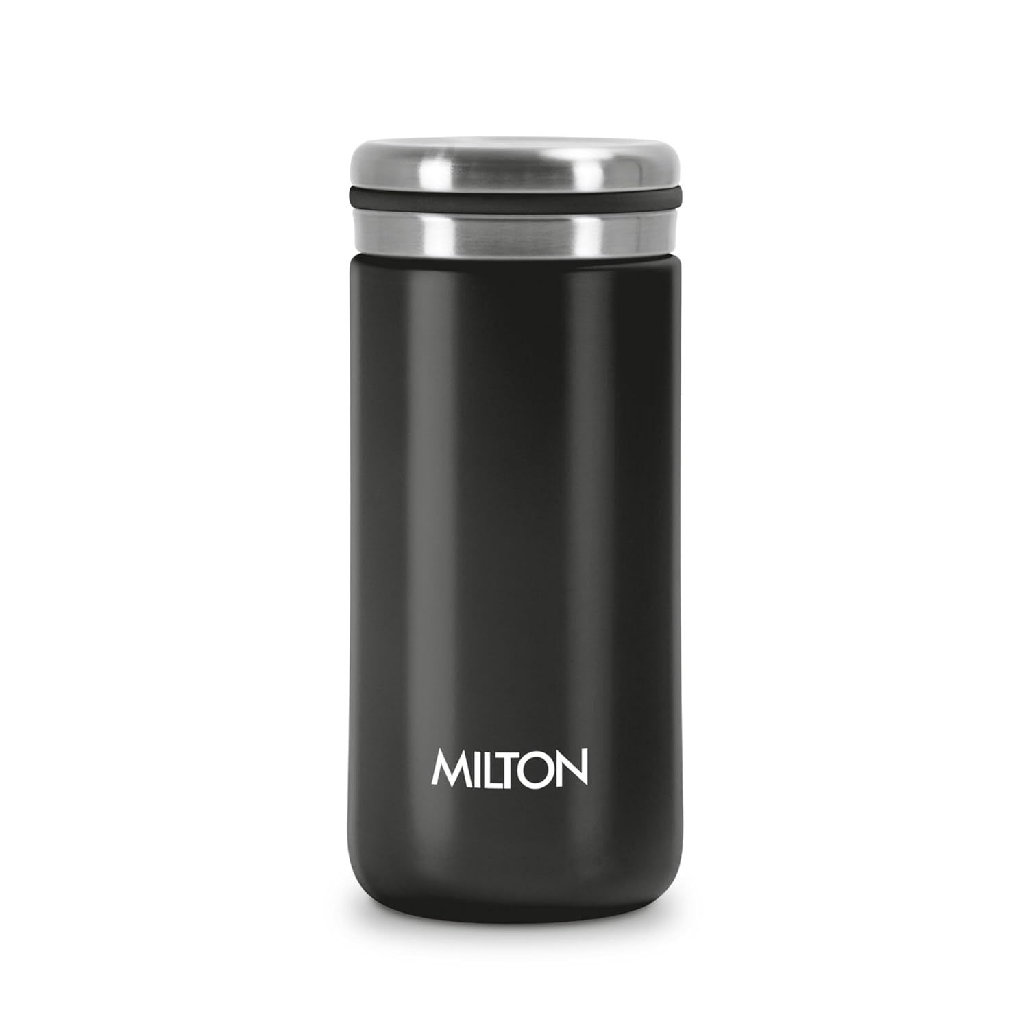 Milton Shiny 200 Thermosteel Water Bottle 190 ml, 24 Hr Hot and Cold I Leak Proof Lid, ISI Certified I Vacuum Insulated I for Office, Gym, School I Black