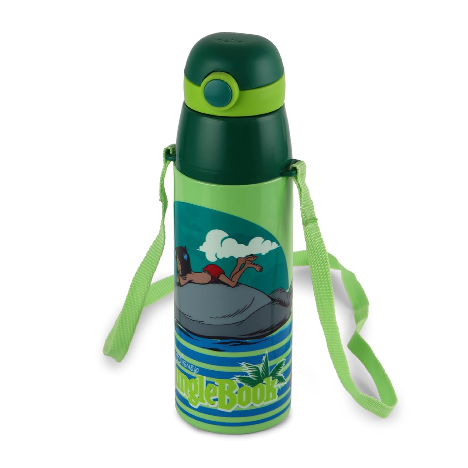 CELLO Kidzbee Series Orb 400 Inner Steel Insulated Water Bottle, 380ml| 3D Touch & Feel Mickey Family Design | Leakproof Flip Top Spout, Easy to Carry | Cold Water Bottle for Kids School