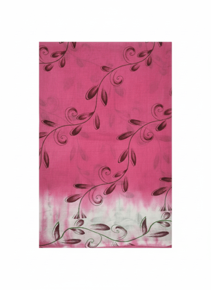 Pink Floral Print cotton saree