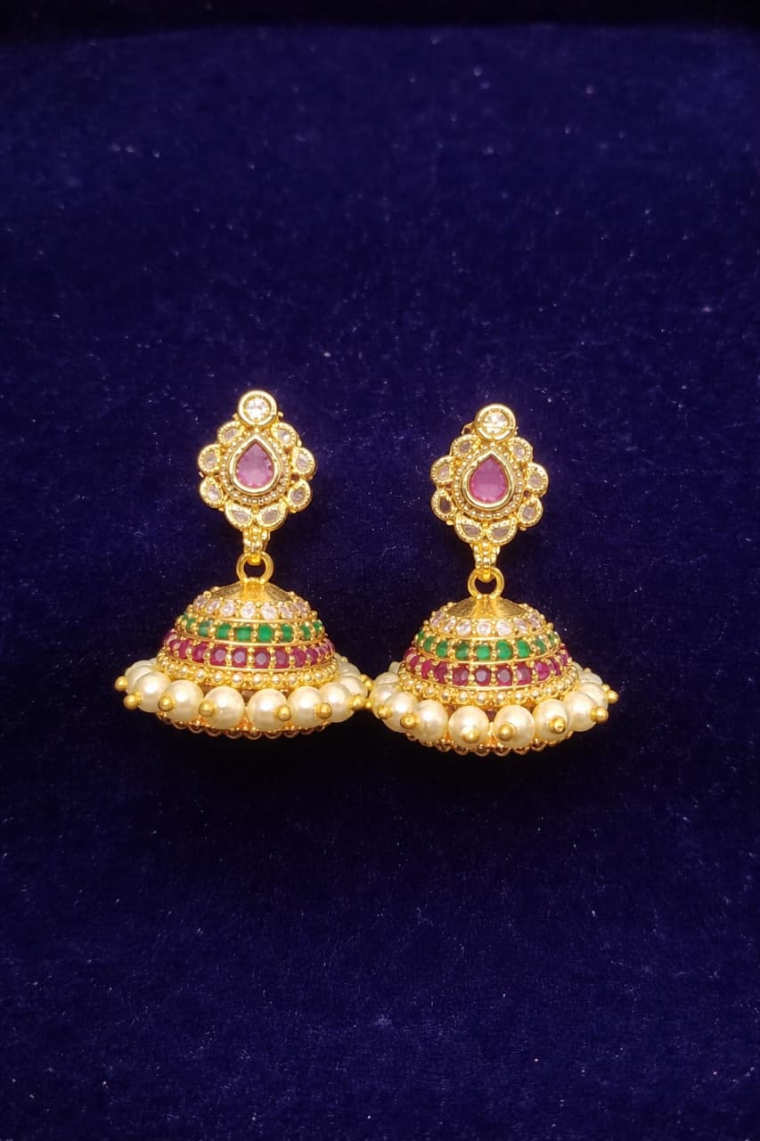 Elegant Temple Jhumka Earrings
