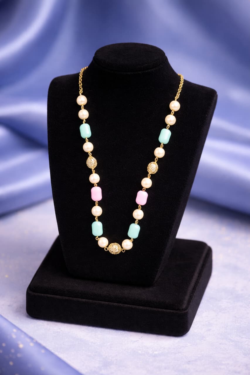 Pastel Pearl Beaded Necklace