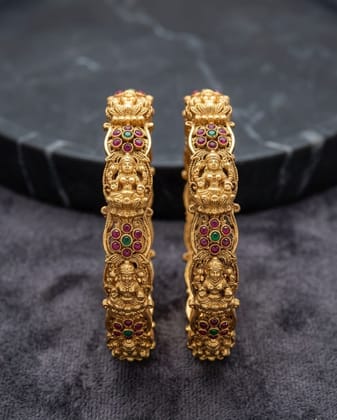 Traditional Temple Design Gold Bangles