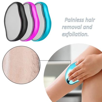 Crystal Hair Remover for Women and Men, Painless Hair Eraser with Epilator Nano Glass Technology Suppresses Hair Growth Speed Reusable Hair Removal Stone for Smooth Skin Exfoliation (Random Color)