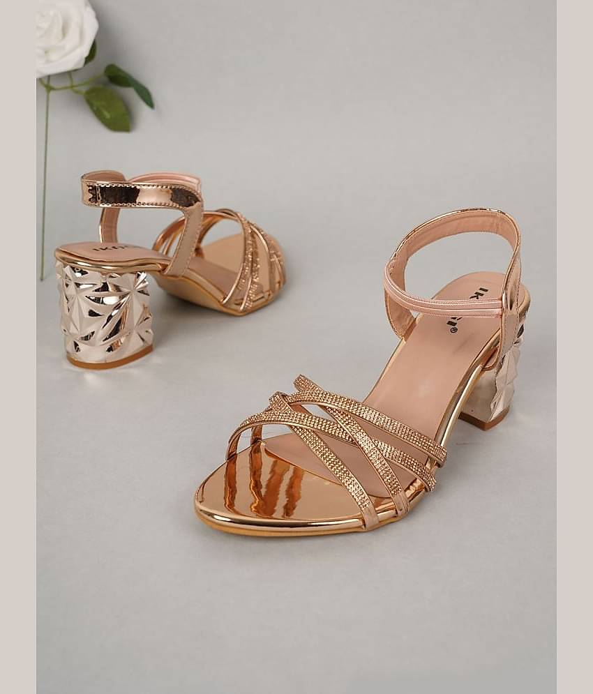 IKAGI Gold Women's Sandal Heels