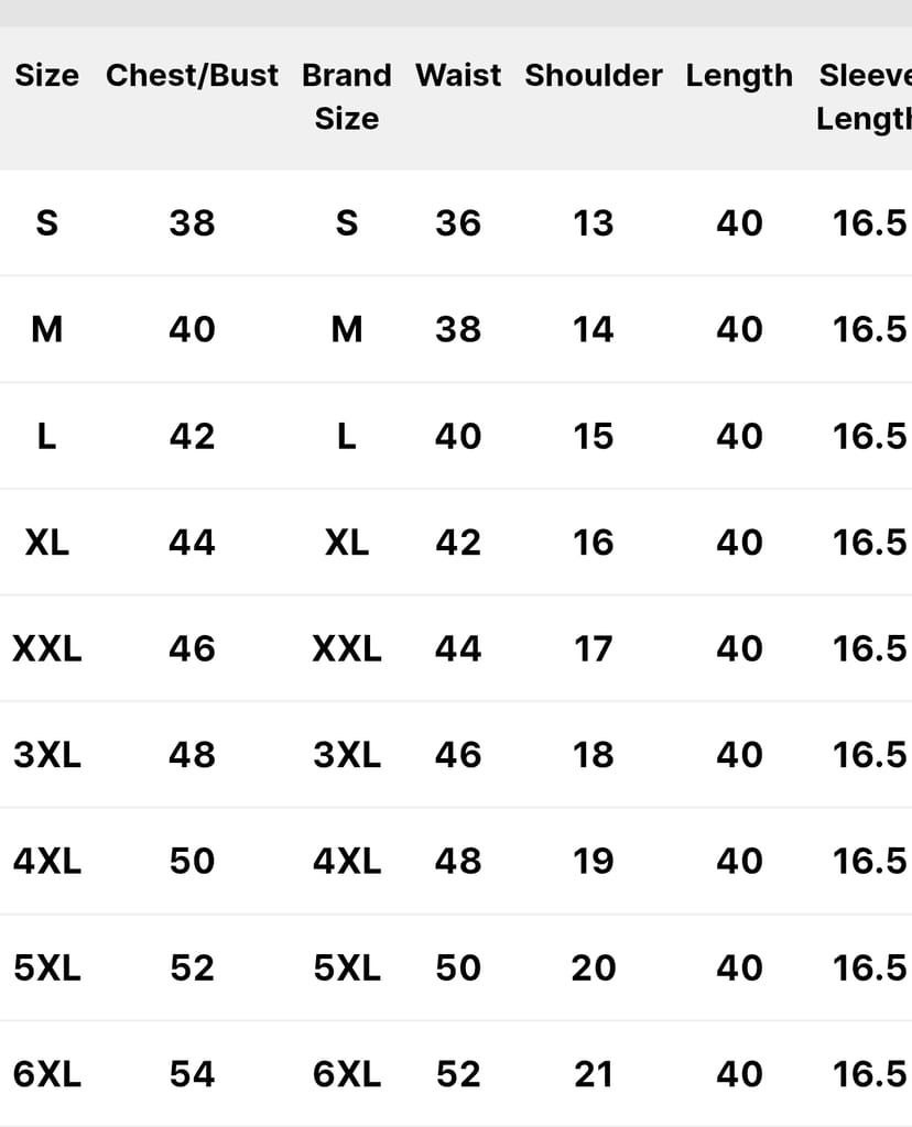 Size Guide Size Guide