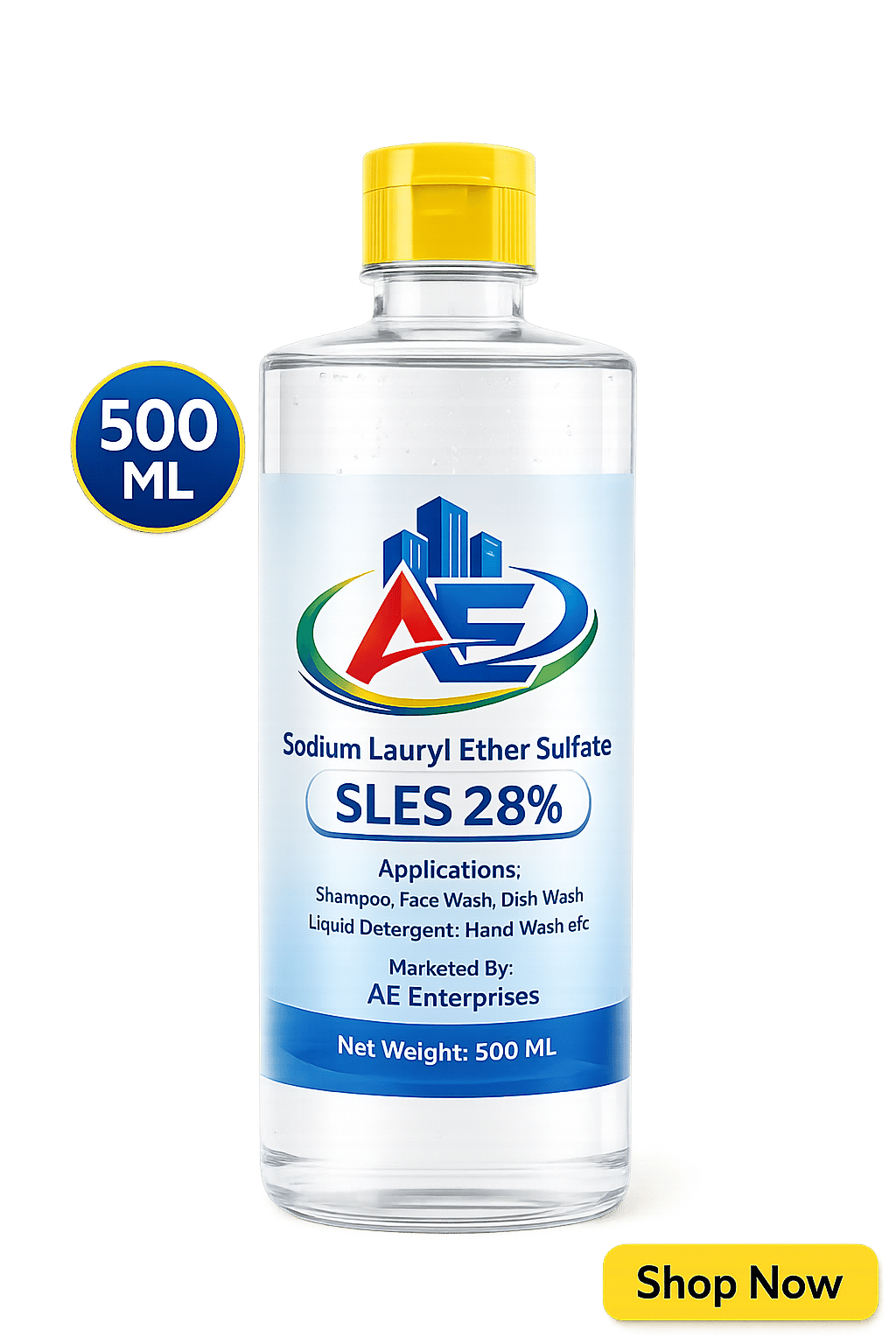 SLES Sodium Lauryl Ether Sulphate - Soap Making Supplies, Personal Care Foaming Detergent Product and Professional Surfactant Raw Material |500 ML (Pack Of 1)