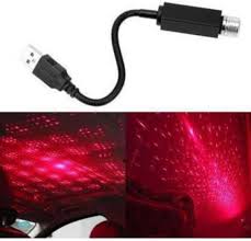  USB Star Projector Night Light, Car Roof Lights, Portable Adjustable Romantic Interior Car Lights, Portable USB Night Light Decorations for Car, Ceiling, Bedroom (Red)