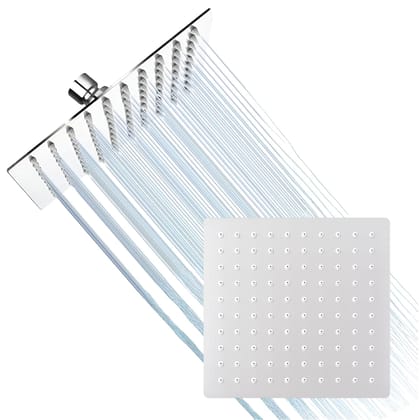 Ultra (8x8 Inches) 304- Grade Stainless Steel Chrome Finish Overhead Shower Without Arm