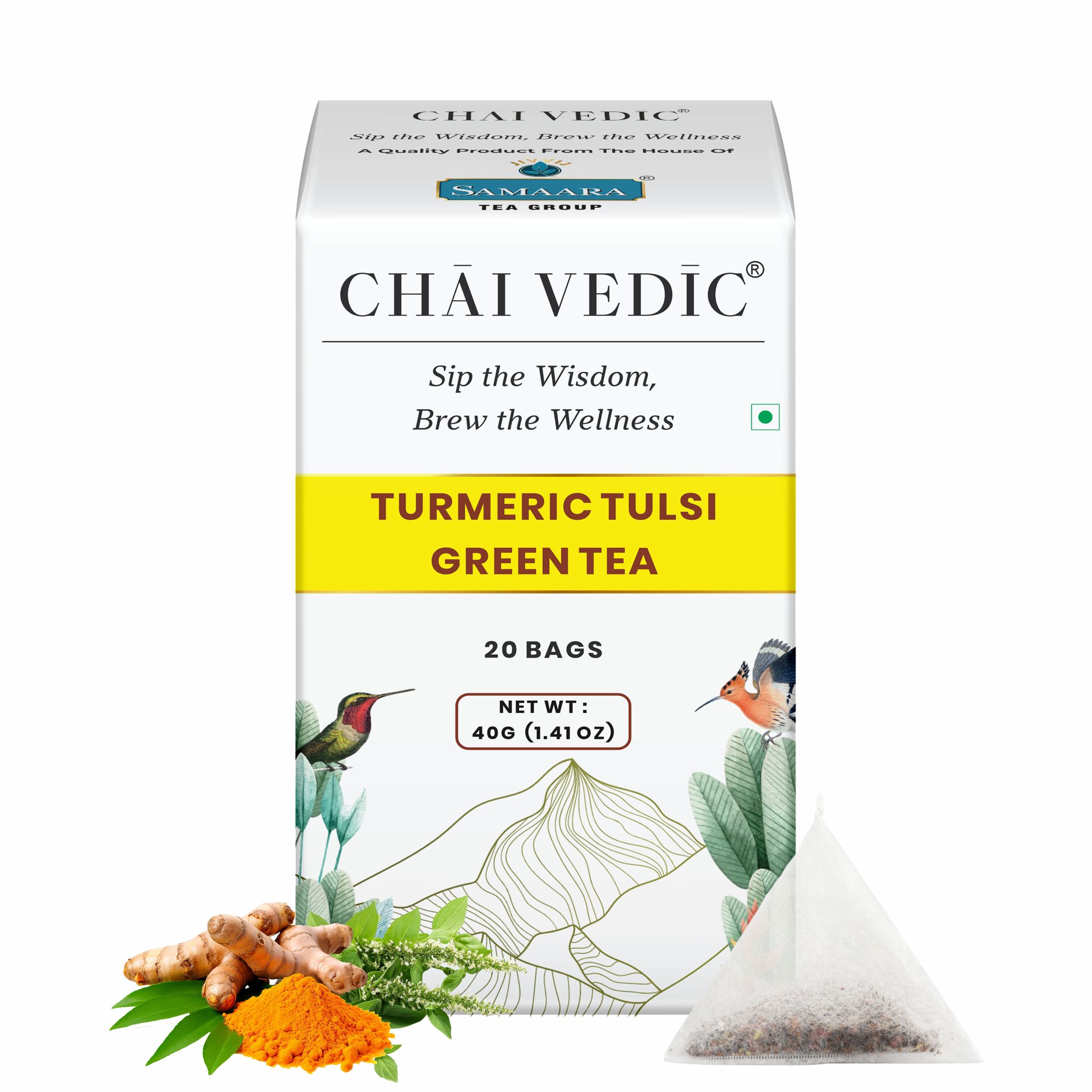 Chai Vedic Tea | Turmeric Tulsi Green Tea | Tea Bags | Tea Powder