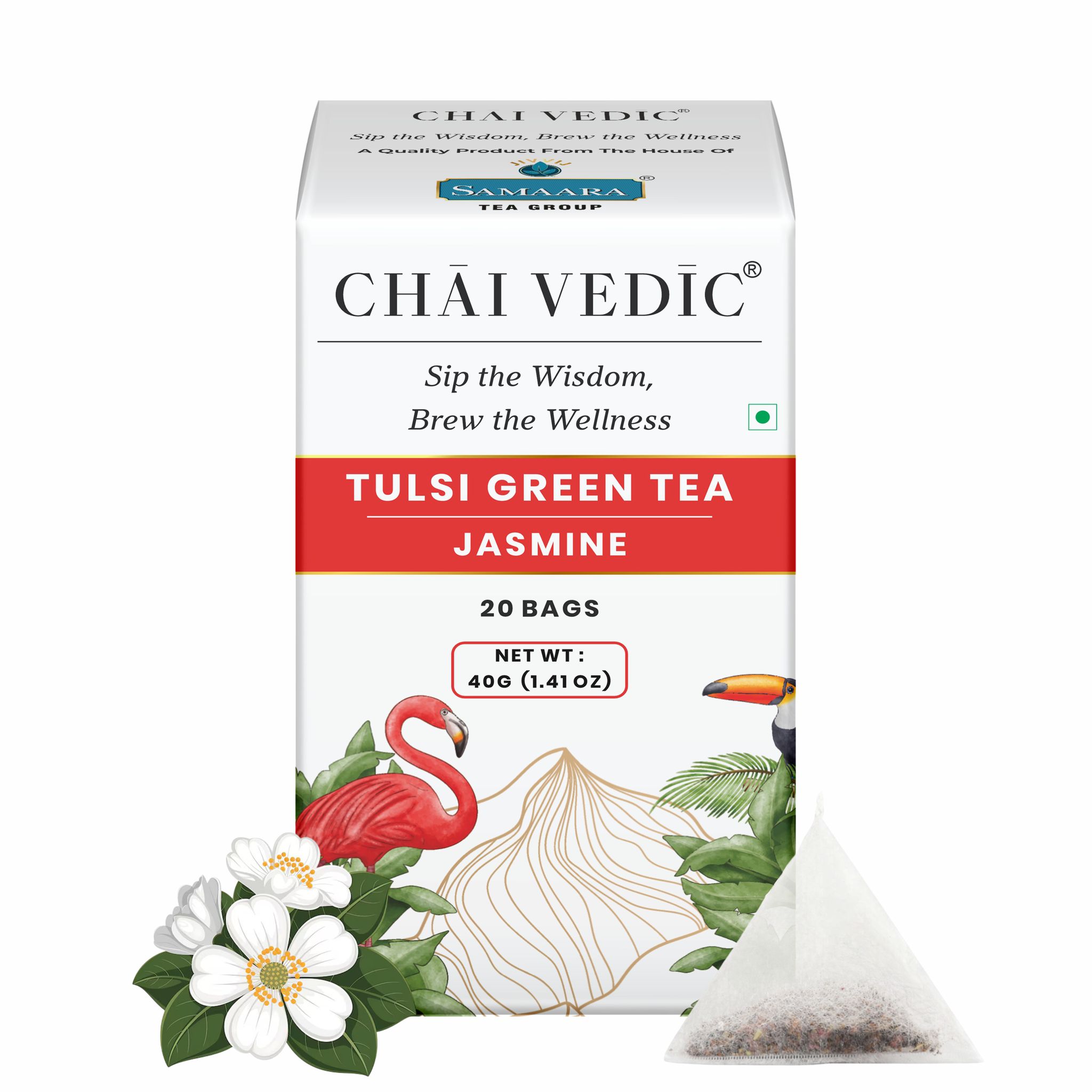 Chai Vedic Tea | Tulsi Green Tea Jasmine | Tulsi Tea | Green Tea | Tea Bags | Tea Powder