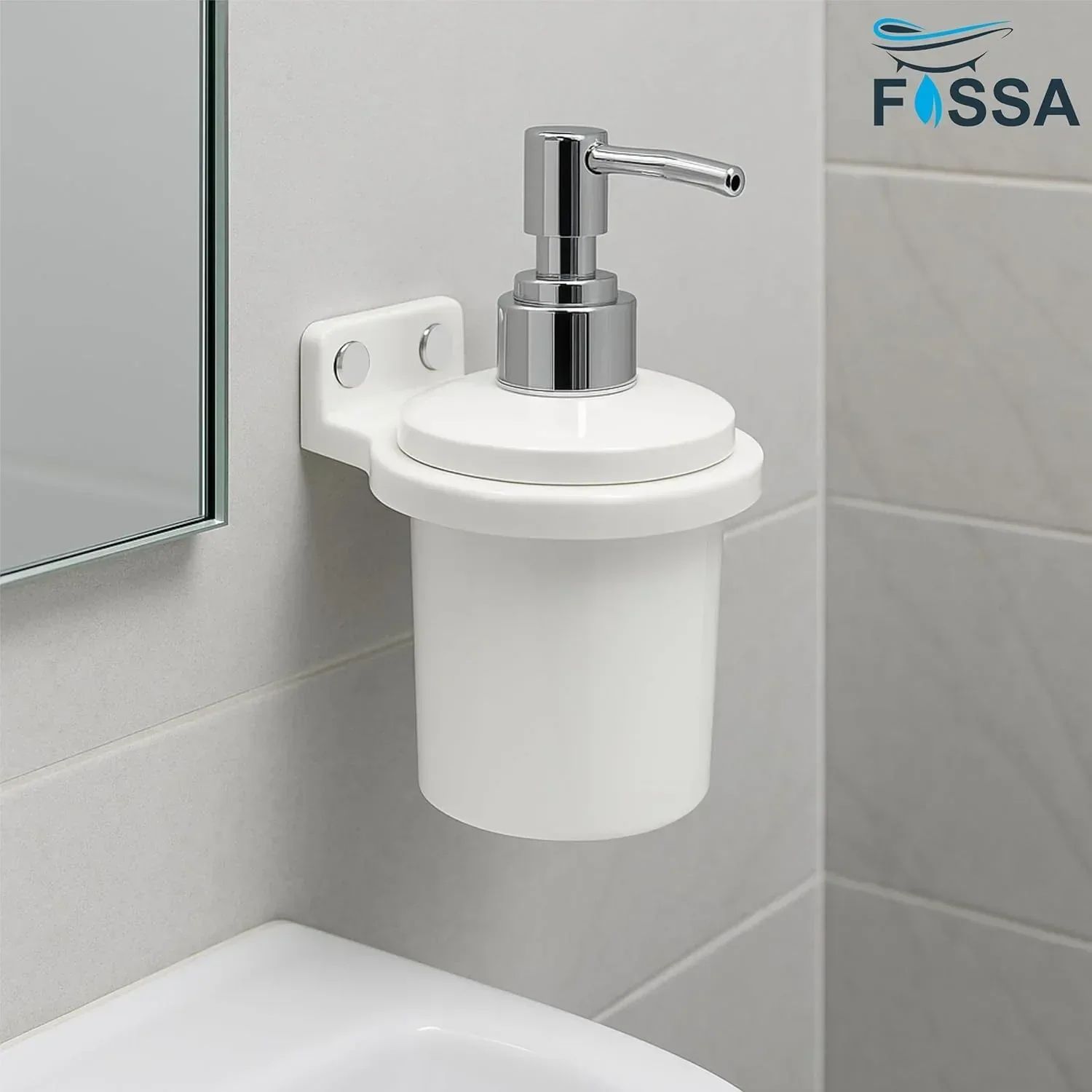 White Soap Dispenser Unbreakable Abs Ceramic Finish (RW-124)