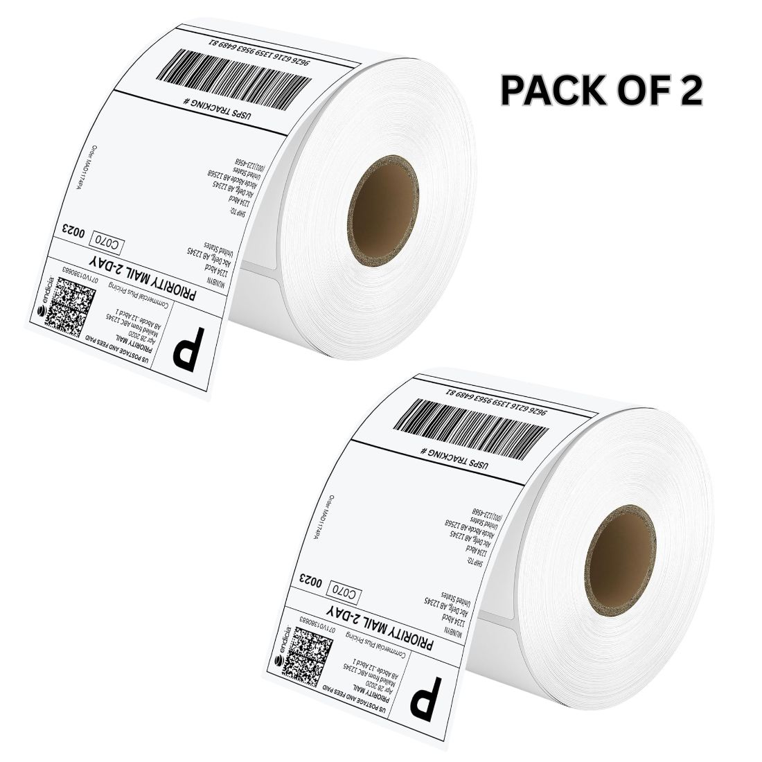 PrettyBuyers DT Labels 3x5 Inches for Shipping Label Printing 400 Labels Per Roll (Pack of 2 Roll)