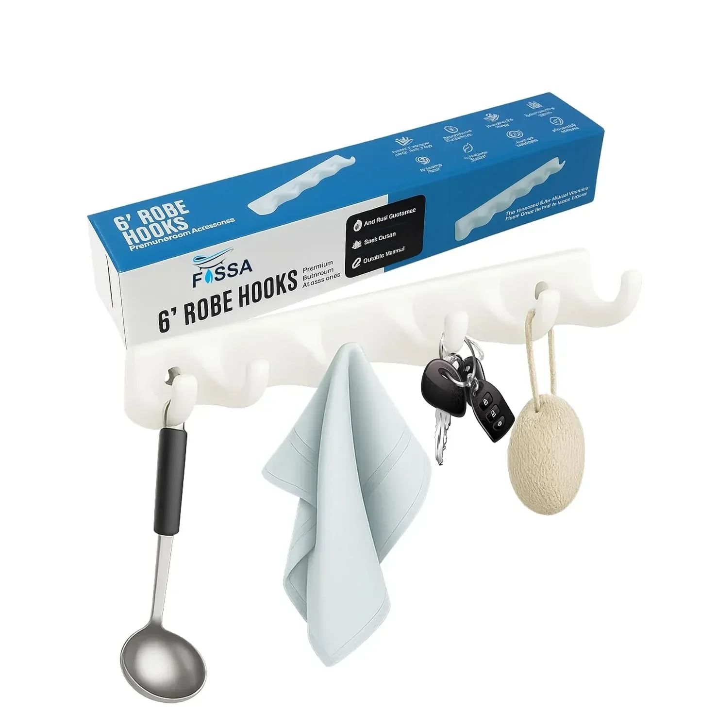 White Cloth Hanger Unbreakable Abs Ceramic Finish (RW-132)