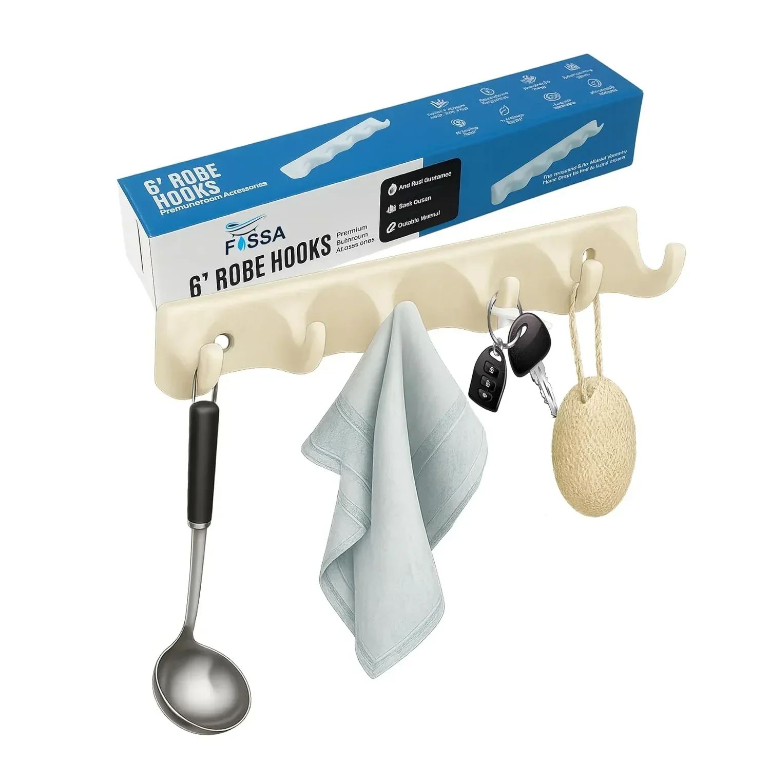 Ivory Cloth Hanger Unbreakable Abs Ceramic Finish (RM-132)
