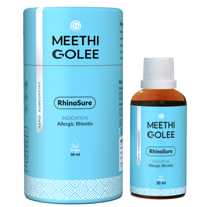 Meethi Golee RhinoSure Drops for Nasal & Allergy Comfort Support (30ml) | Advanced Homeopathy 2.0 Nasal Mucosal & Immune Response Balance Formula for Sneezing, Congestion & Clear Breathing | Fast Absorbing Oral Drops