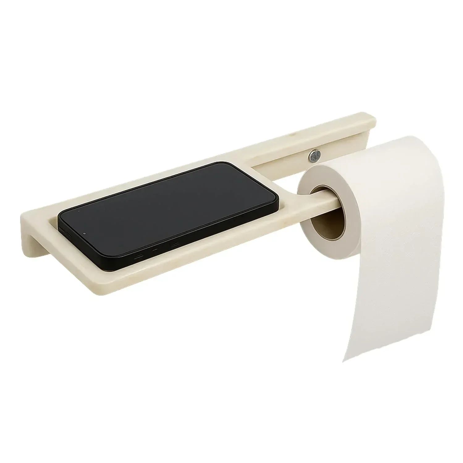 Ivory Toilet Paper Holder with Mobile Stand Quartz Ceramic (RM-125)