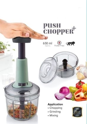 Hand-Press Vegetable Chopper 800ml | Manual Food Chopper Mixer Cutter | Multi-Purpose Kitchen Onion, Garlic & Veg Cutter