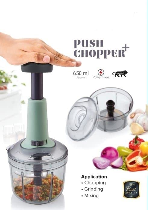 Hand-Press Vegetable Chopper 800ml | Manual Food Chopper Mixer Cutter | Multi-Purpose Kitchen Onion, Garlic & Veg Cutter