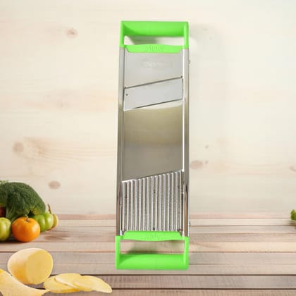 Apex Stainless Steel Vegetable Slicer 2-in-1 (SKU 11549) | Dual Blade Kitchen Slicer for Chips, Fruits & Vegetables | Heavy Duty Cutter