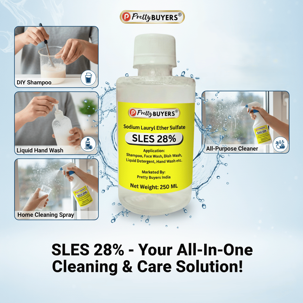 SLES Sodium Lauryl Ether Sulphate - Soap Making Supplies, Personal Care Foaming Detergent Product 250MLx1