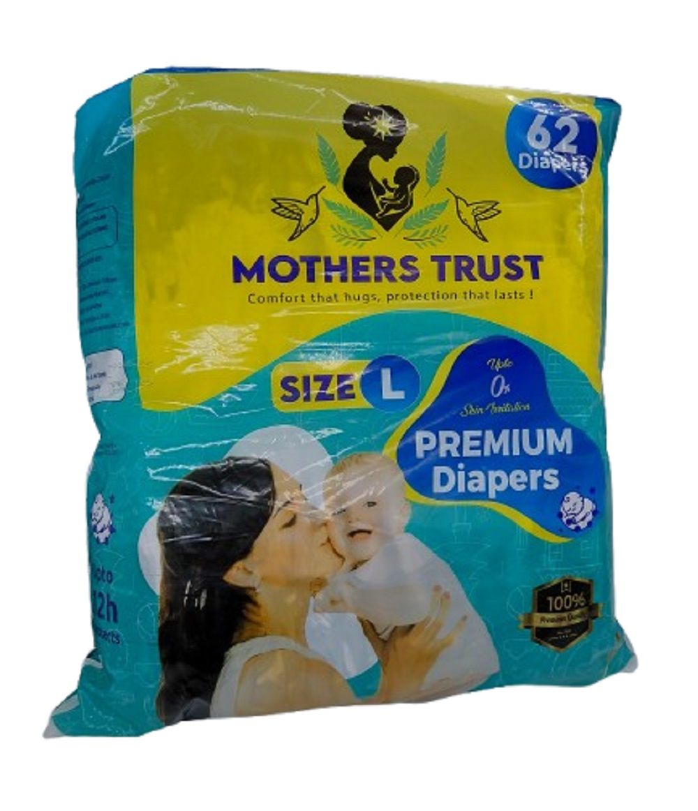 Premium Baby Pant Style Diapers Large Size 62 Diapers Upto 12hr protection (Size-L ,Pant Style, 9-14 Kg)