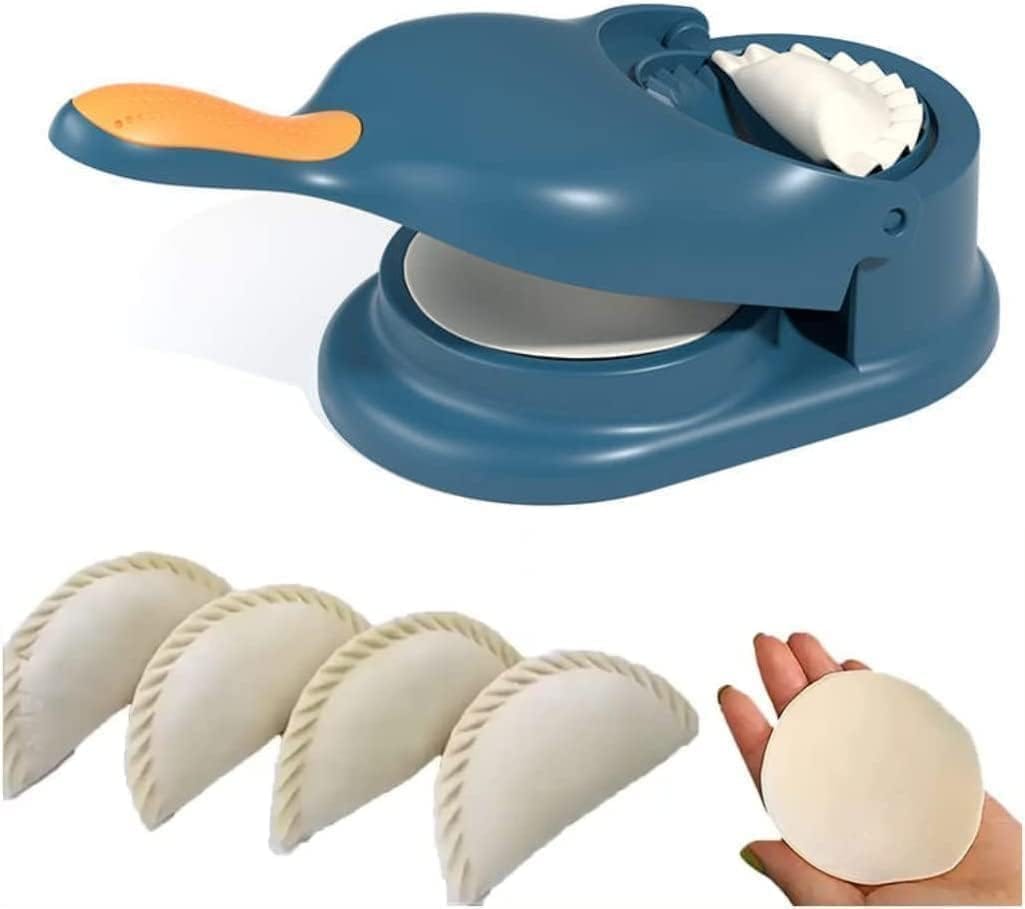 2-in-1 Dumpling Maker Mould Machine – Gujiya, Ghughra & Kachori Press Tool | Manual Dumpling Skin Press & Shape Maker Kitchen Tool (Food Grade PP)