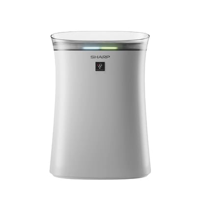 Sharp Air Purifier for Homes/Offices Dual Purification, Plasmacluster Technology,(True HEPA+Carbon+Pre-Filter) Captures 99.97% of Impurities (White) FP-F40E-W White 7 Years Warranty