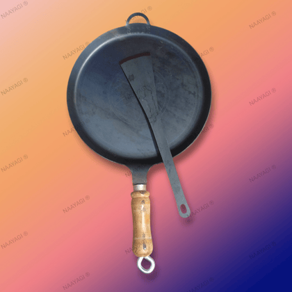 NAAYAGI Pure Iron Tawa – Dosa & Roti Tawa | Healthy Cooking | Wooden Handle | Induction Compatible NAAYAGI Pure Iron Tawa – Dosa & Roti Tawa | Healthy Cooking | Wooden Handle | Induction Compatible
