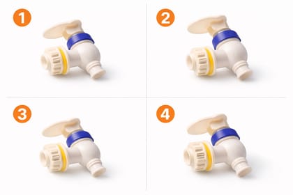 Plastic Water Tap, Water Can Tap, Drum Tap, Container Tap, Plastic Faucet 20gm 4pieces