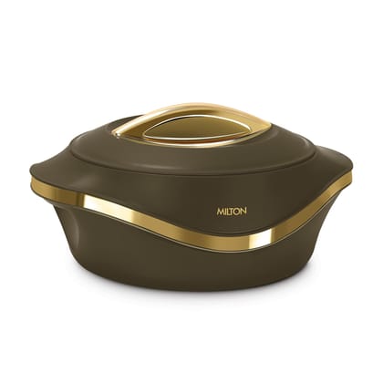 MILTON Pearl 1000 PU Insulated Inner Stainless Steel Casserole, 860 ml, Dark Brown, BPA Free, Food Grade, Hot and Cold, Easy to Carry, Easy to Store, Chapati, Roti, Curd Maker