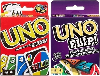 UNO Original & UNO Flip Card Games l Classic Colour & Number Matching Card Game (Multicolor)