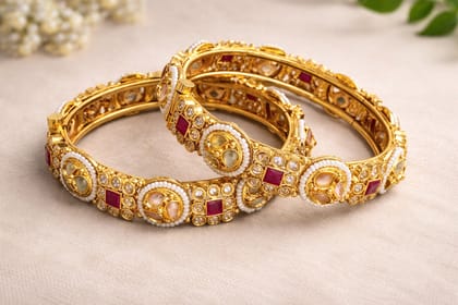 Regal Ruby Radiance Gold Bangles (Set of 2) Regal Ruby Radiance Gold Bangles (Set of 2)