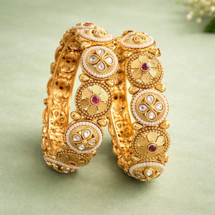 Majestic Blossom Heritage Gold Bangles (Set of 2) Majestic Blossom Heritage Gold Bangles (Set of 2)
