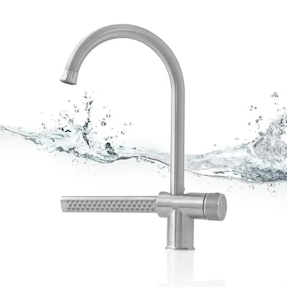 Waterfall Dual-Flow 360° Hot & Cold Stainless Steel Kitchen Mixer Faucet Silver
