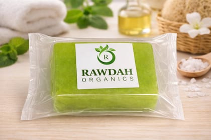 Rawdah Organics Handmade Organic Green Leaf Soap Bar