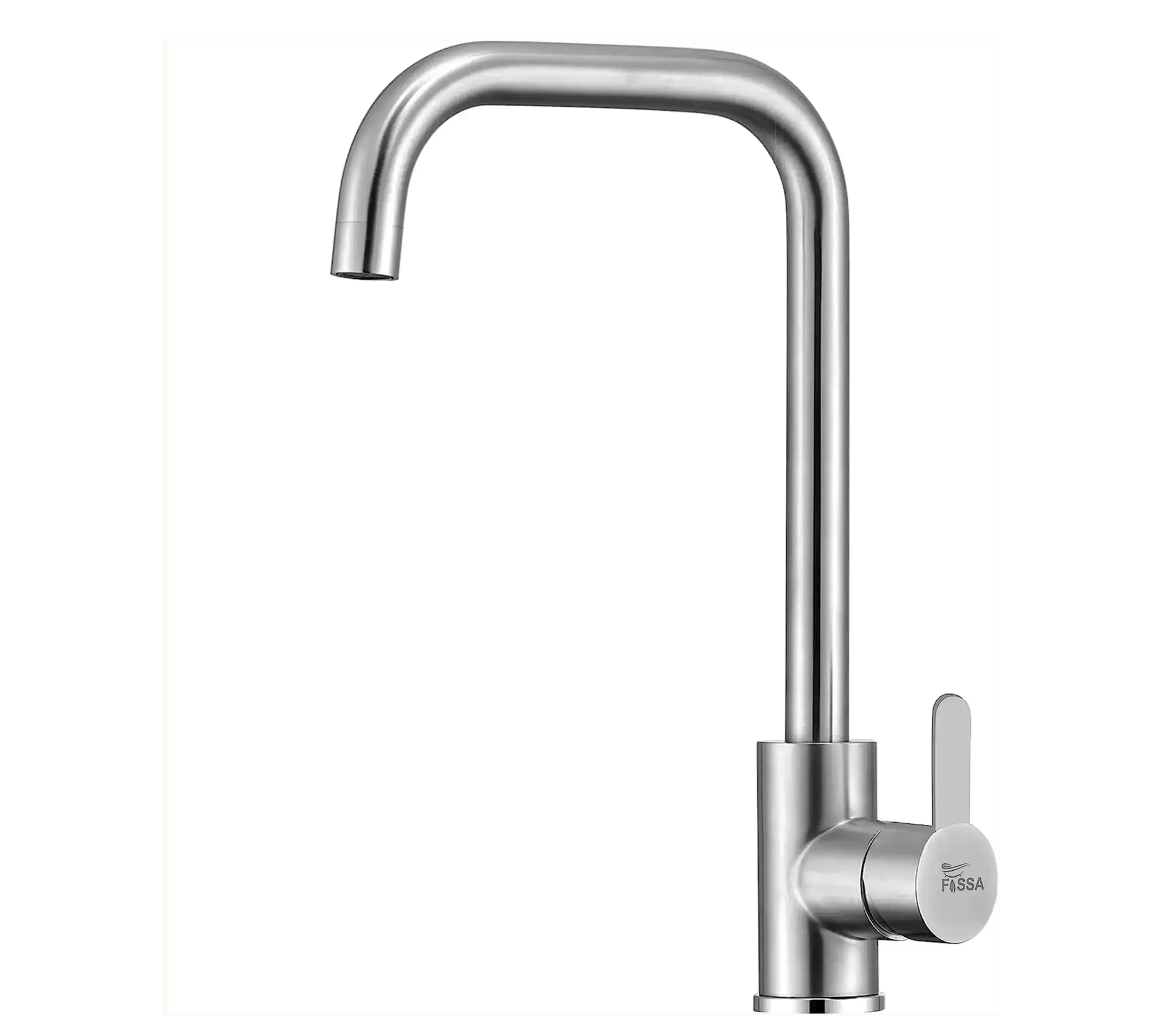 Single-Flow L Bend 360° Hot & Cold Brass Stainless Steel Kitchen Mixer Faucet Silver