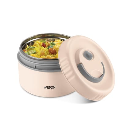 MILTON Snack Box Big I Inner Steel, PU Insulated 510 ml I Leak Proof with Air Vent I Lunch Box for Office Use