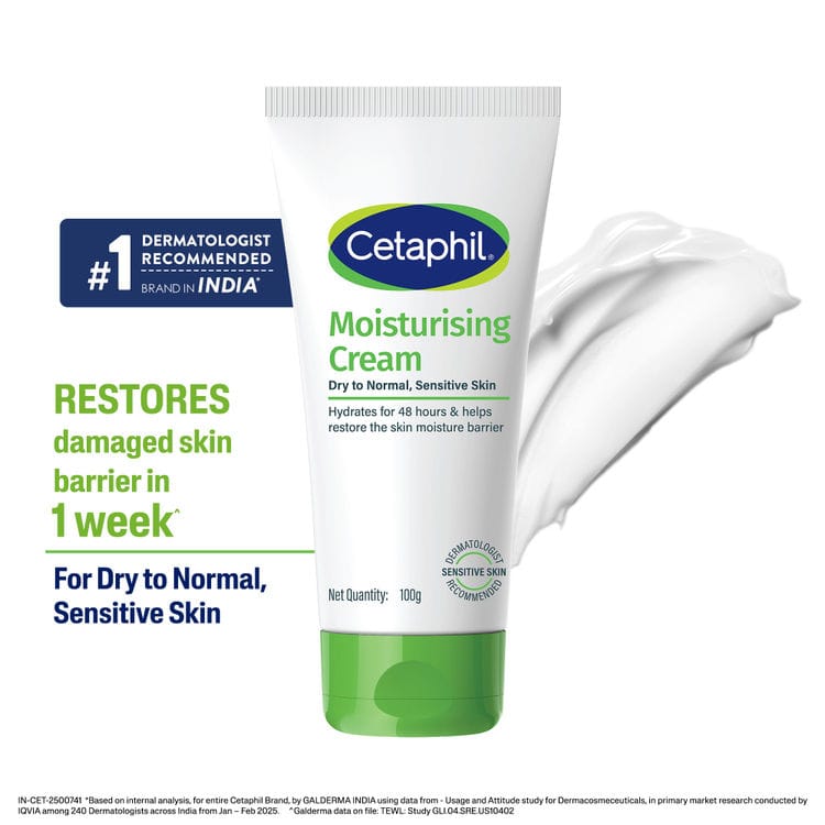 Cetaphil Moisturising Cream for dry to very dry Sensitive skin, Dermatologist Recommended (100g)
