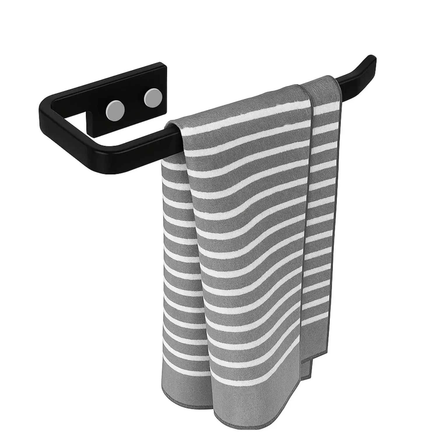 Black Napkin Ring & Towel Holder Unbreakable Abs Ceramic Finish (RB-136)