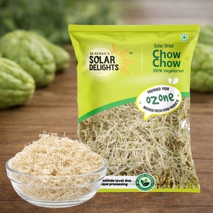 DR. RENGA'S Solar DELIGHTS Solar Dried Chow Chow Grated (Chayote) | 100g | Natural Dehydrated Vegetables Pear | Ready to Cook in Curries, Sambar & Stir Fry