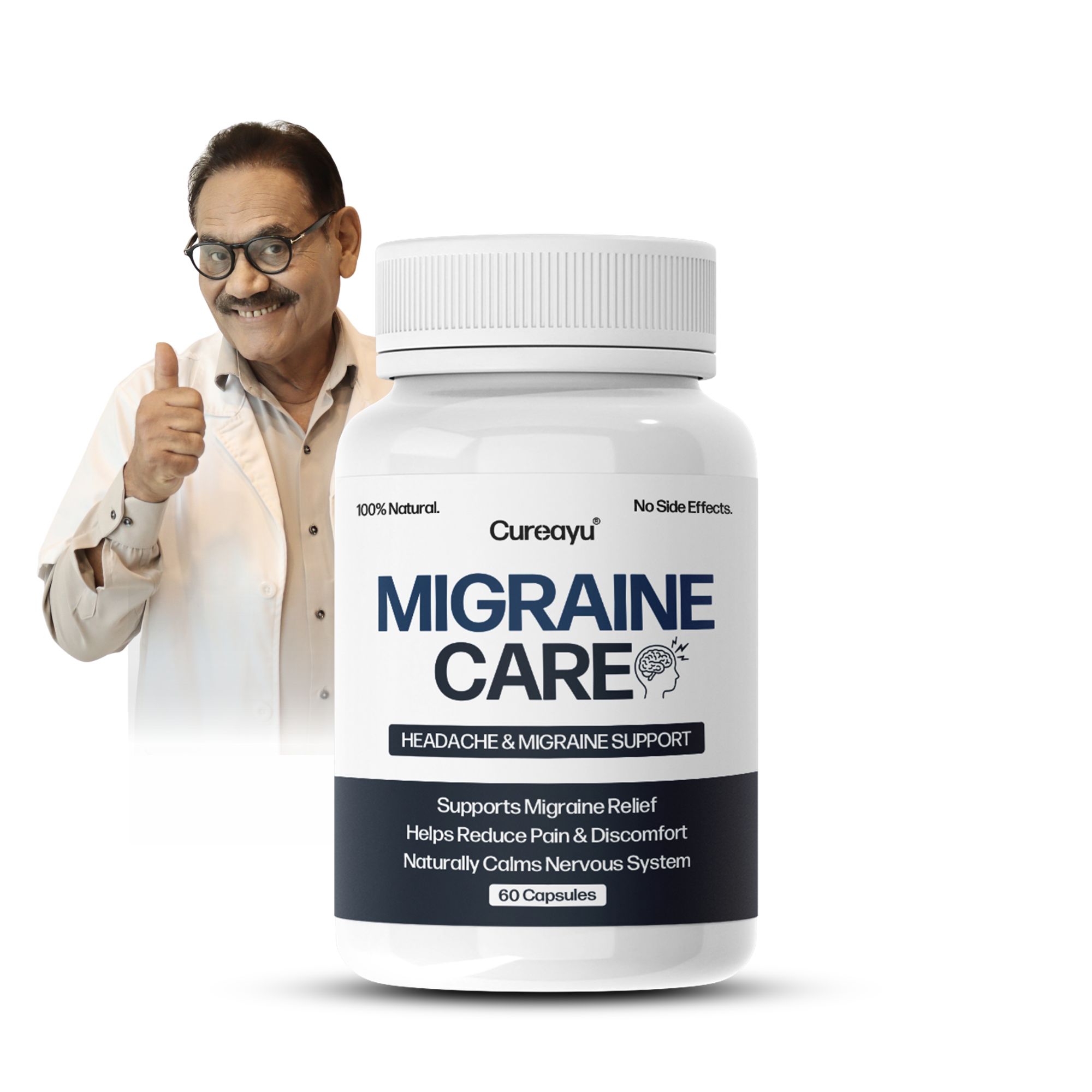 Cureayu Migraine Care Capsules | Ayurvedic Support for Migraine & Headache Relief 