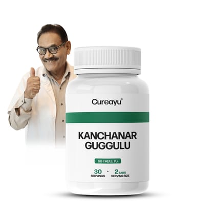 Cureayu Kanchanar Guggulu Tablets | Ayurvedic Support for Cysts, Detox & Glandular Health