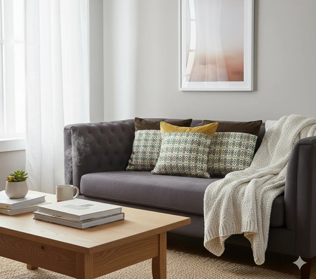 Minimal Cushion Cover Combo Set of 3 | Offwhite Multi | velvet | 16" X 16"