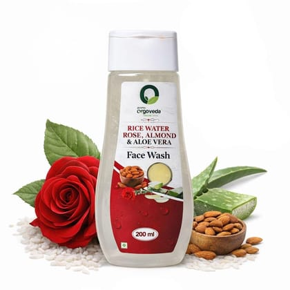 Rice Water, Rose, Almond & Aloe Vera Face Wash (Pack of 2) | Hydrating & Brightening Face Cleanser | Gentle Daily Face Wash for All Skin Types | Natural Glow & Skin Care | 200 ml Rice Water, Rose, Almond & Aloe Vera Face Wash (Pack of 2) | Hydrating & Brightening Face Cleanser | Gentle Daily Face Wash for All Skin Types | Natural Glow & Skin Care | 200 ml
