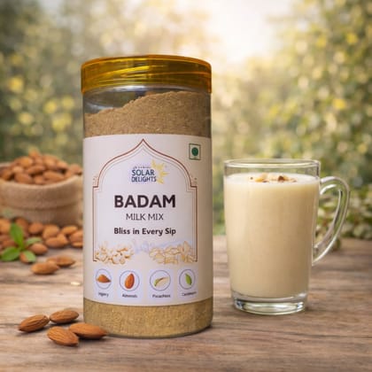 DR. RENGA'S SOLAR DELIGHTS – Badam Milk | Without Sugar | Almond & Pistachio Nutty Instant Drink with Jaggery | No Preservatives, Gluten Free | 400g