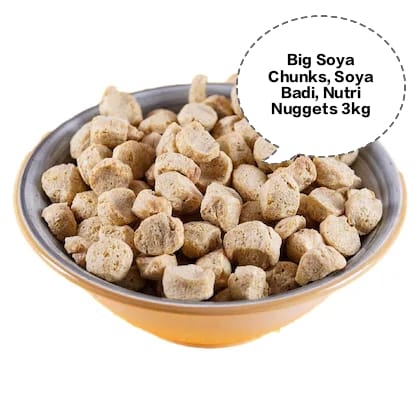 Big Soya Chunks, Soya Badi, Nutri Nuggets, Soya Bari 3kg