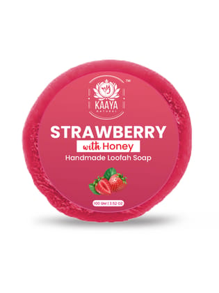Kaaya Natural Strawberry & Honey Handmade Loofah Soap – 100 GM Kaaya Natural Strawberry & Honey Handmade Loofah Soap – 100 GM