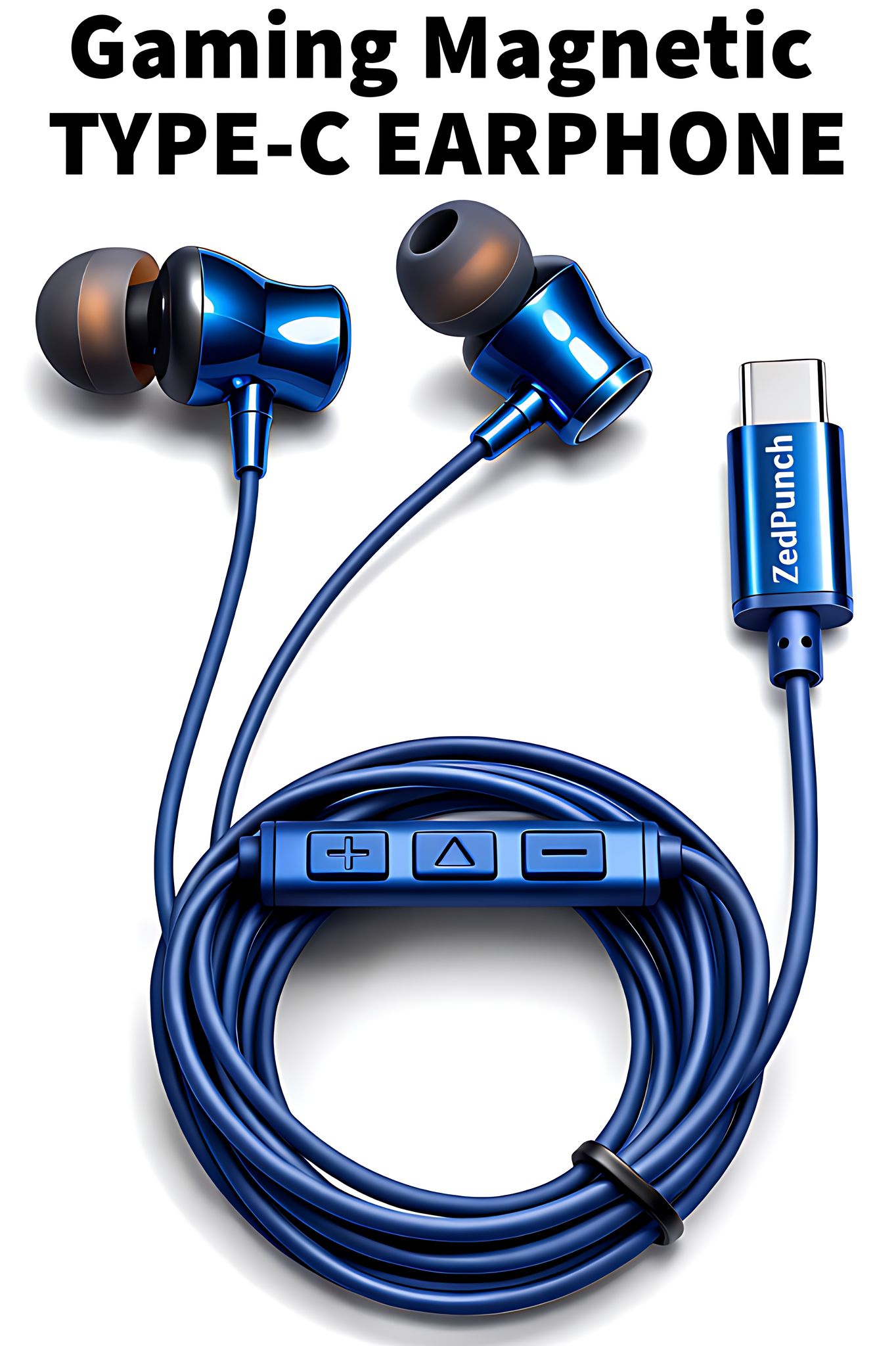 ZedPunch Gaming Magnetic USB Type-C Wired Earphones with Mic